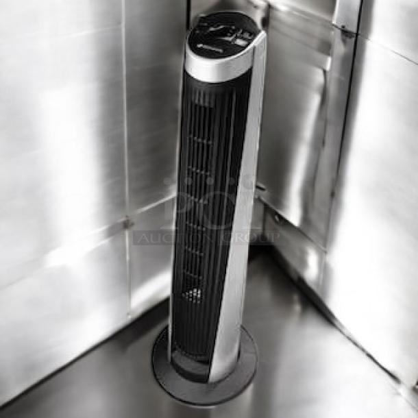 Bionaire 40-in black/silver tower fan, 3-speed, fully tested, excellent condition.