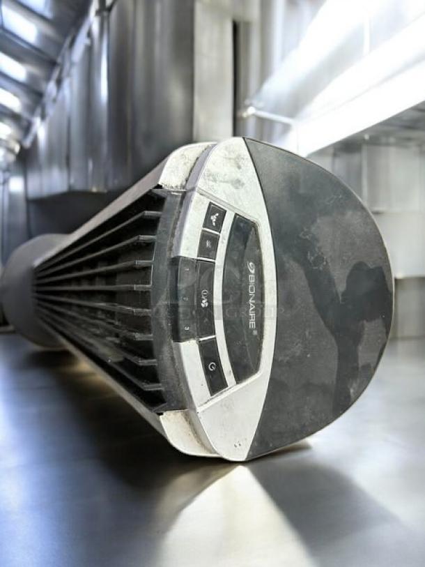 Bionaire 40-in 3-speed black/silver tower fan in great condition. Features control panel and Bionaire logo. Fully tested.