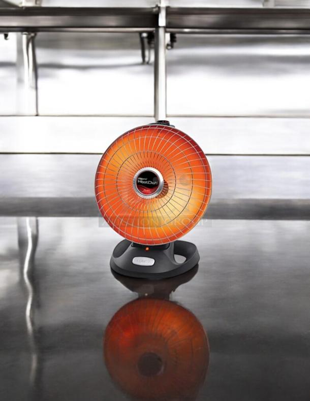Presto HeatDish Parabolic Electric Heater, 115v, in excellent condition; tested, fully working, round with a radiant design.