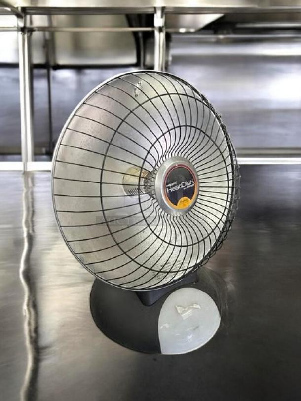 Presto HeatDish parabolic electric heater, 115v, excellent condition, fully tested and working, labeled with brand marking.
