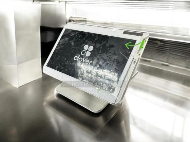 Clover Model C500 POS System in excellent condition, featuring a sleek touchscreen display. Fully tested and working.