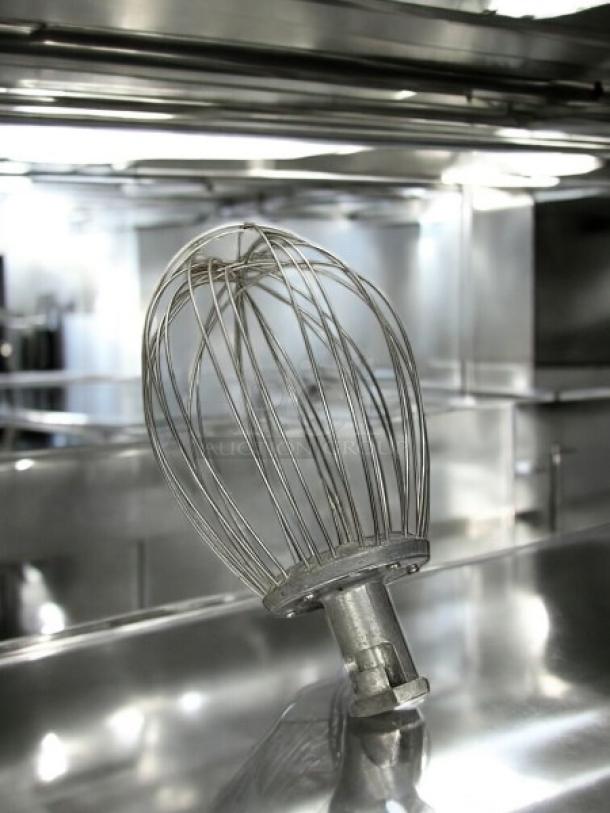 Wire whip attachment for American Eagle AE-20/12-04 Planetary Mixer, 20qt., stainless steel, excellent condition.