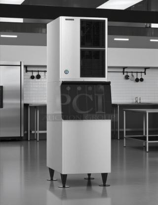 Great Condition - Hoshizaki KM-500MAH Modular Crescent Cube 500LB. Ice Machine & 300 lb. Storage 115V. - Tested & Working! - Item #1193712