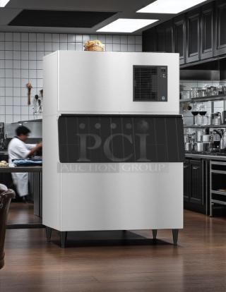 Amazing Condition! - Hoshizaki Model IM-500SAA 489 lb IM Series Full Cube Ice Machine w/ Bin Air Cooled, 115v- Tested & Working - Item #1193729