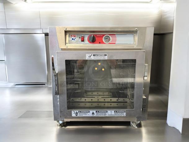Metro C5 6 Series under-counter heated holding cabinet with clear doors, tested and working, 120V, clean condition, visible controls.