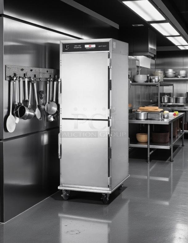 New Henny Penny HHC-900 holding cabinet, full-size, stainless steel, SimpleHold controls, on casters, 120V, mint condition.
