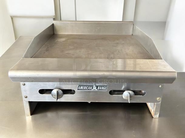 American Range ARSMG-24 gas griddle, 24" countertop, manual controls, stainless steel, great condition, tested.