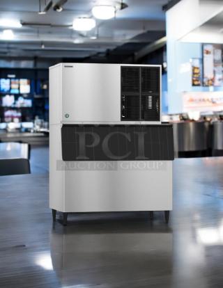 Large Capacity! - Hoshizaki Modular Ice Machine 1300 LB of ice per day with Bin – 220V/1phase – Tested & Working! - Item #1193788