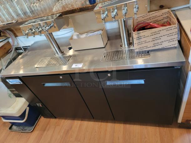 Avantco 70" Commercial Kegerator, model 178UDD3HC, stainless steel top, spacious interior, tested and working condition.