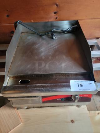 Avantco 16" electric countertop griddle, model 177EG16N120, ideal for commercial use, in good condition.