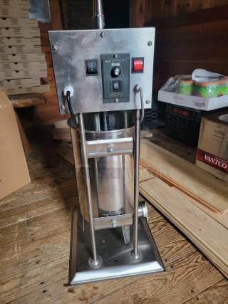 Commercial electric sausage stuffer US540-01, stainless steel, speed control, ideal for butchers, restaurants, home use.