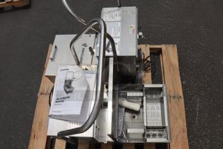 Fryclone 2590FM55 55 lb. low-profile fryer oil filter machine with 2-way pump, scratch & dent condition, includes manuals.