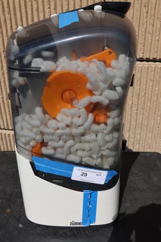 Zumex 04917 Dark Black Minex Commercial Orange Juicer, slightly damaged front panel, multitension, 13 oranges/minute.