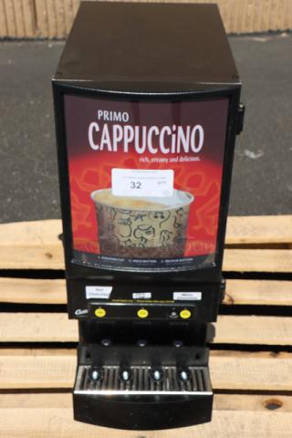 NEW!! SCRATCH & DENT!! Curtis Cafe Series Primo PC3 Three Station Cappuccino Machine with Three 4 lb. Hoppers and Sign - 120V	15 Amps	1 Phase	1,800 Watts.	20 1/2 Inches	x 11 11/16 Inches x 31 1/8 Inches. - Item #1196602