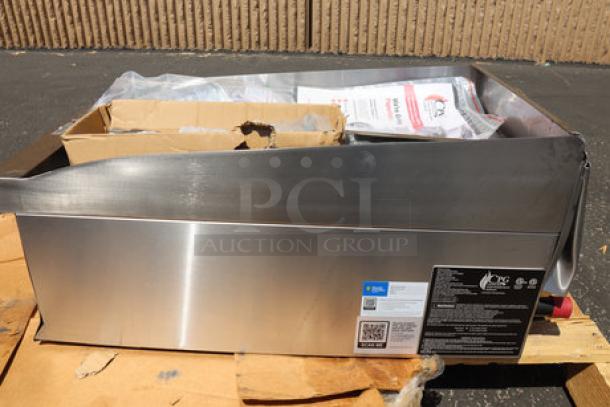 Cooking Performance Group GT-CPG-15-NL 15" new gas griddle, scratch-n-dent, 30,000 BTU, flame failure protection, labels visible.
