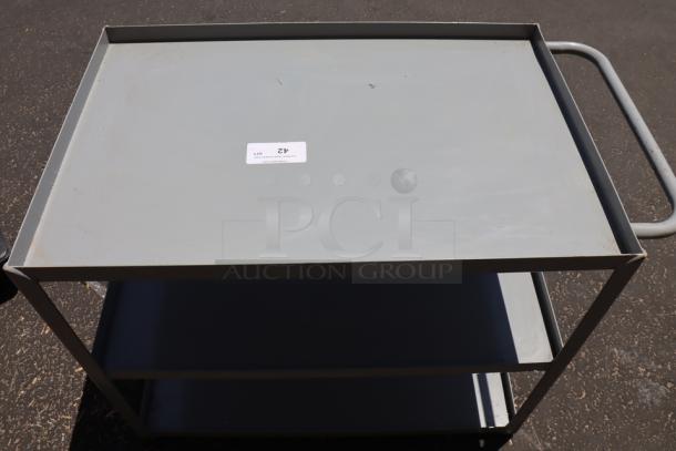 Lavex 36"x24"x35" steel utility cart with three trays, fully welded, brand new scratch-n-dent, missing wheels, model 257LSUC24363.