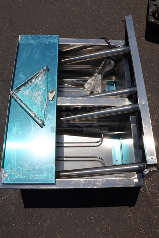 Brand new Avantco STE-2S electric steam table with undershelf. Two pan open well, 120V, 1000W, visible protective film.
