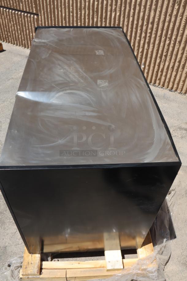 All State OCS490 TR SF coffee stand, brand new with dents, measures 49"x23.25"x34", features tray and waste bin.