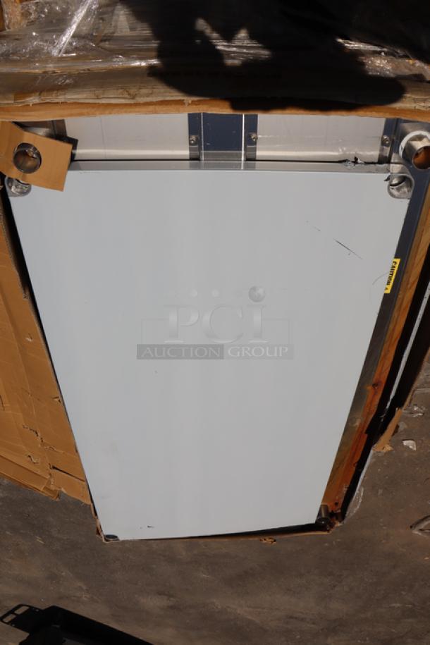 Regency 600TSB3660S 36"x60" stainless steel work table, new scratch-n-dent condition, with 4" backsplash and undershelf.