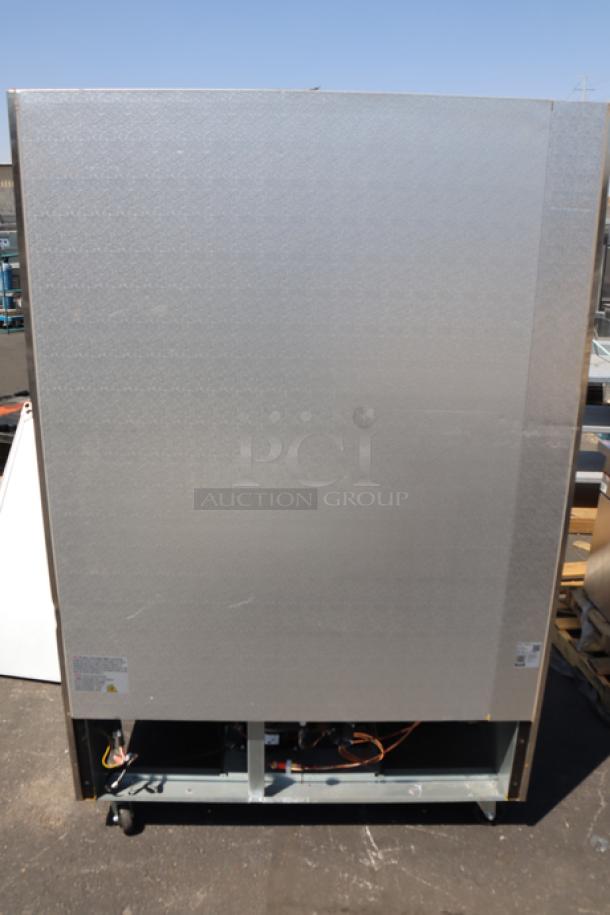 Brand new Avantco A-49R-HC 54" solid door reach-in refrigerator, 115V, 6.2A, slight cosmetic scratches, serial no. 950483459.