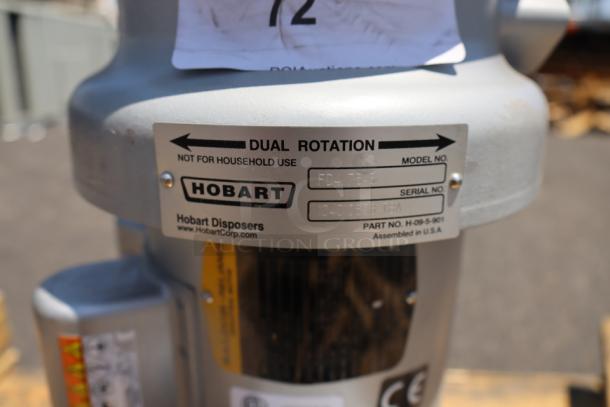 BRAND NEW Hobart FD4/75-3 Commercial Garbage Disposer, 3/4 hp, 120/208-240V, Serial No: 104010898-TBA, with labels.