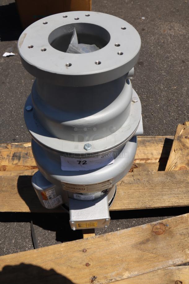 BRAND NEW Hobart FD4/75-3 commercial garbage disposer with short upper housing, 3/4 hp, 120/208-240V, out of packaging.