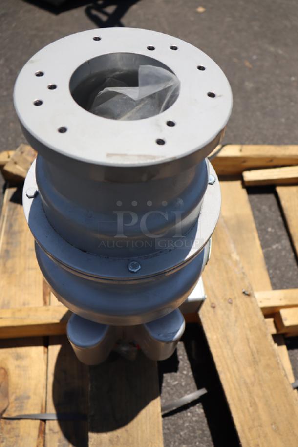 Brand new Hobart FD4/75-3 commercial garbage disposer, 3/4 hp, short upper housing, out of packaging, S/N: 104010898-TBA.