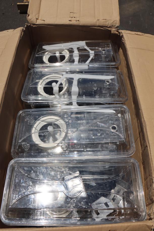 Brand new Carnival King RBD3G4 refrigerated beverage dispenser in original but damaged packaging, may have missing parts.
