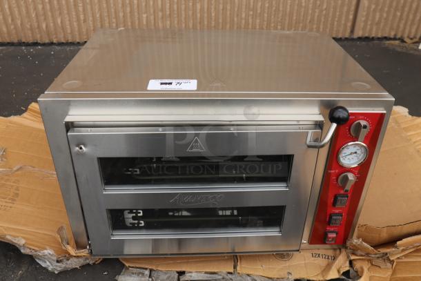 Avantco DPO-18-DS Double Deck Pizza/Bakery Oven, 3200W, 240V, new, missing upper left handle, serial DPO18DSD24120034.