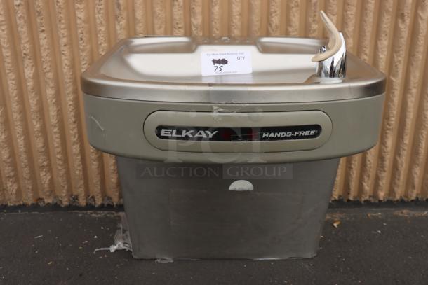 Zurn Elkay LZO8S stainless steel wall mount drinking fountain, hands-free, extra deep basin, 115V, new scratch-n-dent.