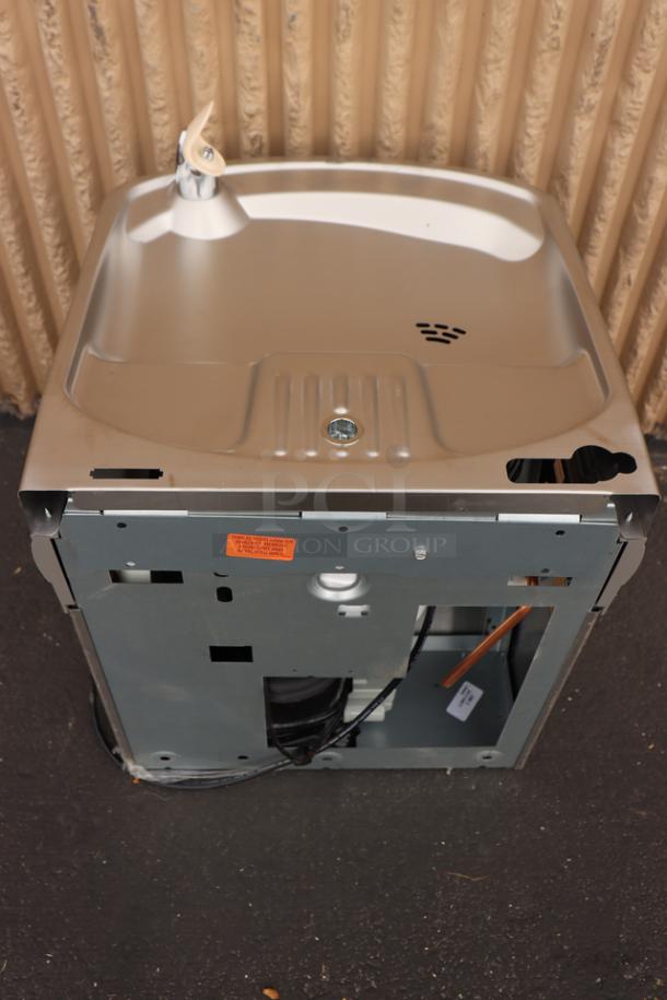 Brand new Zurn Elkay LZO8S stainless steel drinking fountain, hands-free, wall mount, extra deep basin, 115V, chilled.