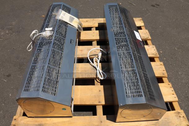 Lavex 42" stainless steel air curtain, model 687BFM1510SS, on pallet. Has plunger door switch. New condition.
