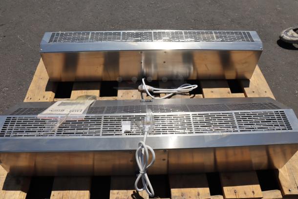 Lavex 42" stainless steel air curtain, model 687BFM1510SS, brand new scratch-n-dent, includes plunger door switch. Out of packaging.