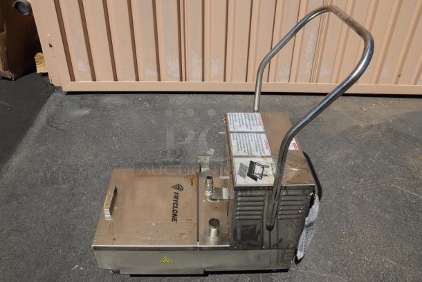 Fryclone 259OFM55 portable fryer oil filter machine, 55 lb. capacity, 2-way pump, stainless steel, brand new, out of packaging.