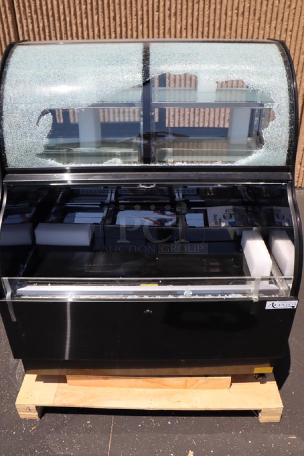 Avantco CAC-48 black refrigerated merchandiser, model 193CAC48B. Glass is broken, otherwise brand new and working.