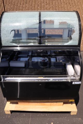 Avantco CAC-48 black refrigerated merchandiser, model 193CAC48B. Glass is broken, otherwise brand new and working.