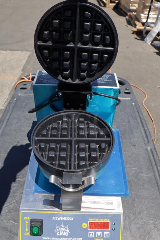 Carnival King WBM13DGT Belgian Waffle Maker, non-stick, digital timer, temperature controls, brand new, minor packaging damage.