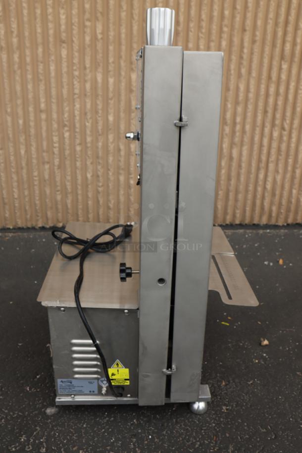 Brand new Avantco EMBS65SS 65" stainless steel vertical meat saw, 1 hp, 120V. Scratch-n-dent condition, S/N: 0900008024.