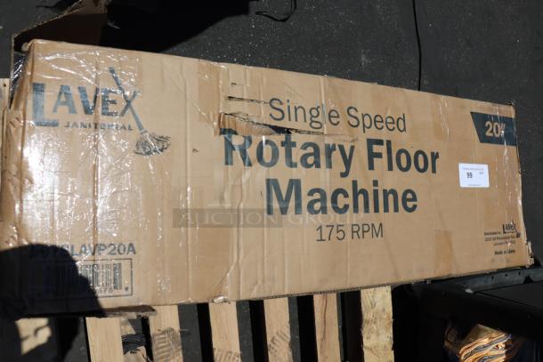 Lavex 978LAVP20A 20" floor cleaner, new, 175 RPM, 120v, 45ft cord. Damaged box, single speed rotary machine.