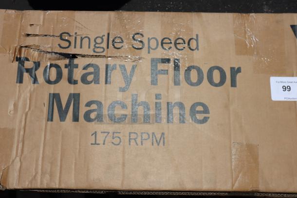 Brand new Lavex 978LAVP20A 20" rotary floor cleaning machine, 175 RPM, 120v, 45ft cord. Original packaging damaged.