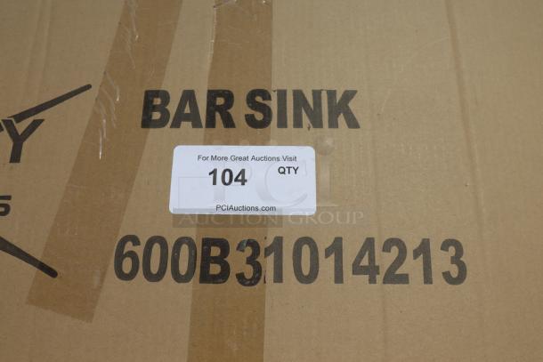 Brand new Regency 600B31014213 3 bowl underbar sink with two drainboards, 60"x18.75". Original packaging damaged.