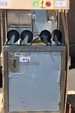 Regency Space Saver 600PHS24HC portable hand sink cart. Brand new, minor scratches/dents. Visible Regency and NSF labels.