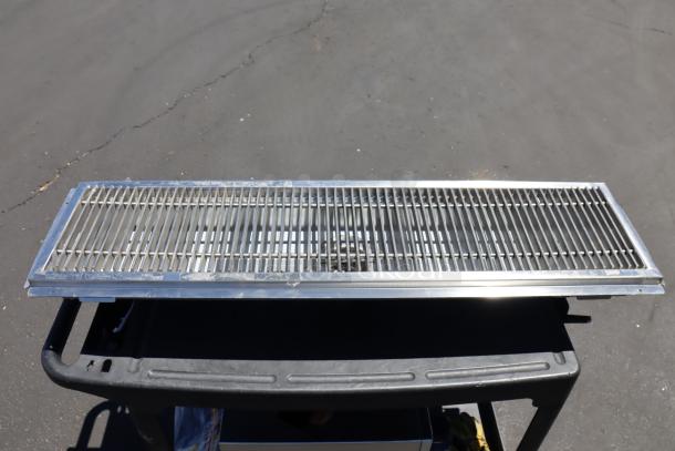 Regency 600FT1248SS 12"x48" stainless steel floor trough with grate, 14-gauge, scratch-n-dent, brand new condition.