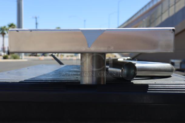 Brand new Regency 600ESSCB48 10" x 48" stainless steel work surface, adjustable, minor scratches, fits 48" equipment stands.