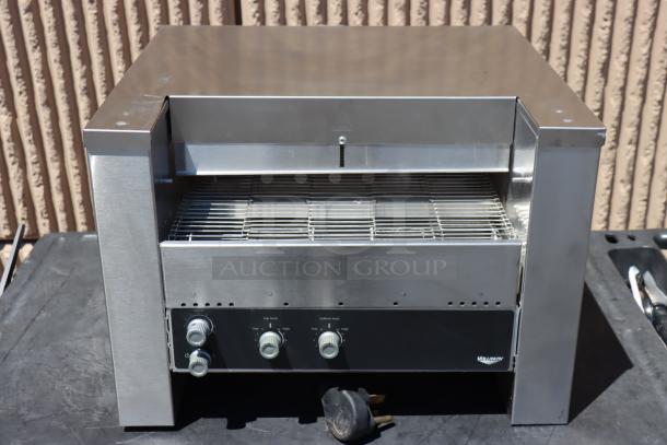 Brand new Vollrath CVT4-208900 JT3HC convertible conveyor toaster, stainless steel, 1 1/2"-3" opening, 208V, 3600W.