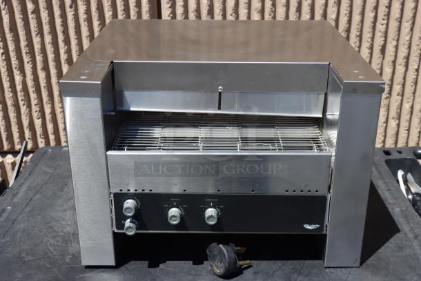 Brand new Vollrath CVT4-208900 Convertible Conveyor Toaster, 208V, 3600W, 1 1/2"-3" opening, black control panel.