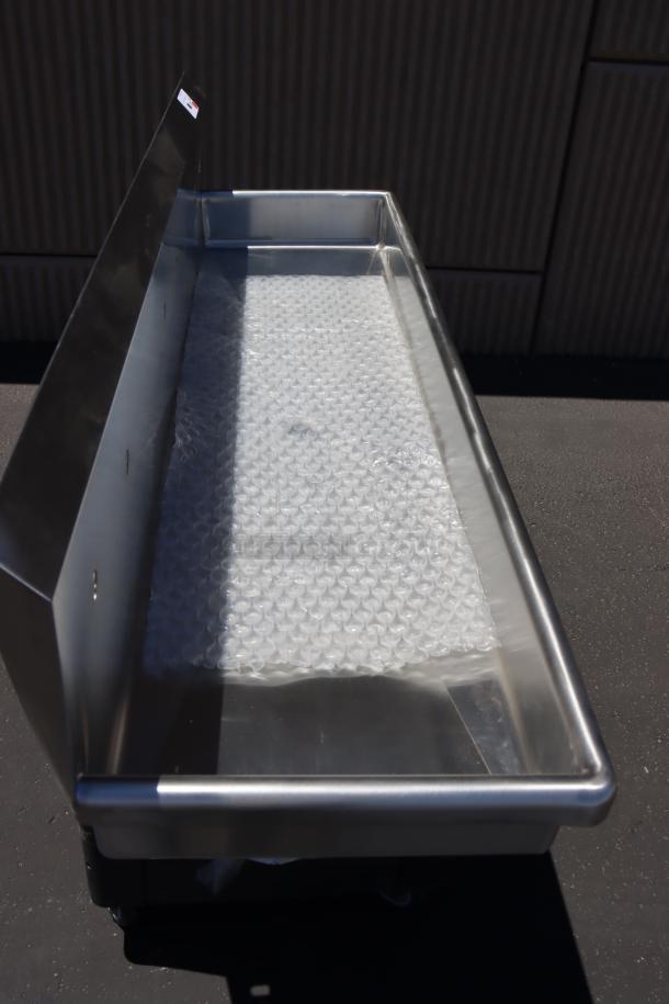 Sani-Lav 5A3F-0.5 wall-mounted hand sink, 68" x 20", with 3 faucets. Possible scratches and dents; damaged packaging.