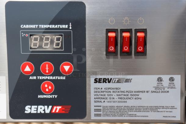 BRAND NEW SCRATCH-N-DENT ServIt PDW18D1P Pizza Warmer, 18", digital controls, serial #1457301300066, glass pane broken.
