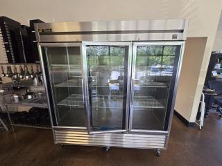 BEAUTIFUL! TRUE TS-72G~FGD01 78 1/8" Glass Door Reach-In Refrigerator S/N: 3841371. IN PERFECT WORKING ORDER!!