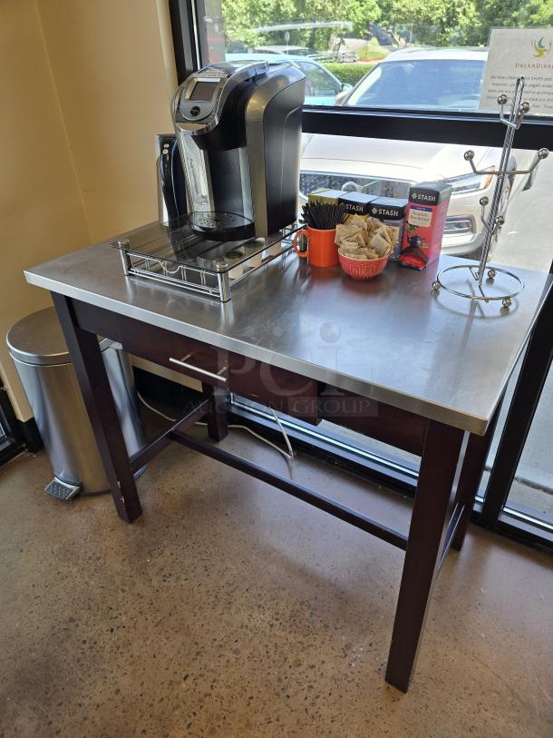 Wood Table With Drawer. (Table Only) - Image 1 of 1